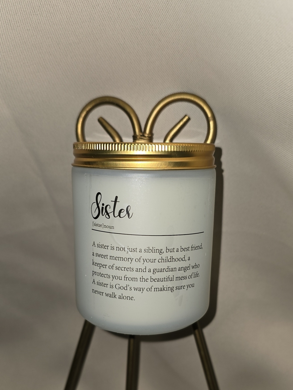 Sister Candle Jar with Gold Lid- Clean Scent